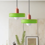 Bauhaus style colored glass pendant light