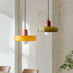 Bauhaus style colored glass pendant light