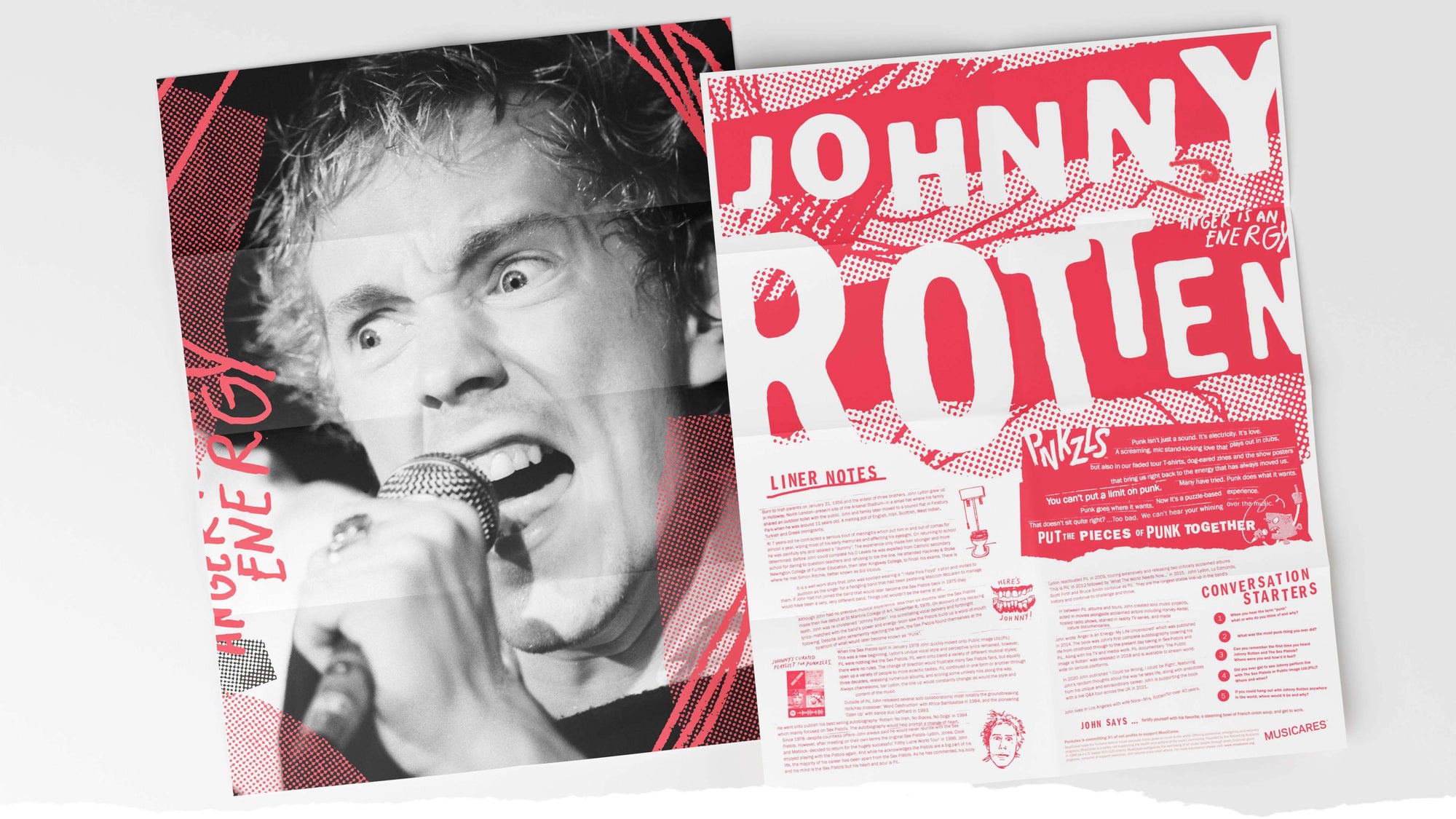 photograph of johnny rotten puzzle notes