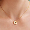Ruby Birthstone Disc Spinner Pendant – 18K Gold Plated Sterling Silver | July Birthday Necklace | 30th Birthday Gift | Leo Gift