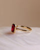 Vintage Emerald Cut Garnet Ring, Bezel Set