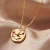 Ruby Birthstone Disc Spinner Pendant – 18K Gold Plated Sterling Silver | July Birthday Necklace | 30th Birthday Gift | Leo Gift