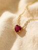 Dainty Gold Heart Garnet Necklace | Delicate Red Gemstone Pendant | July Birthstone Jewelry | Minimalist Love Gift for Her, Anniversary