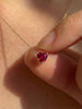 Dainty Gold Heart Garnet Necklace | Delicate Red Gemstone Pendant | July Birthstone Jewelry | Minimalist Love Gift for Her, Anniversary
