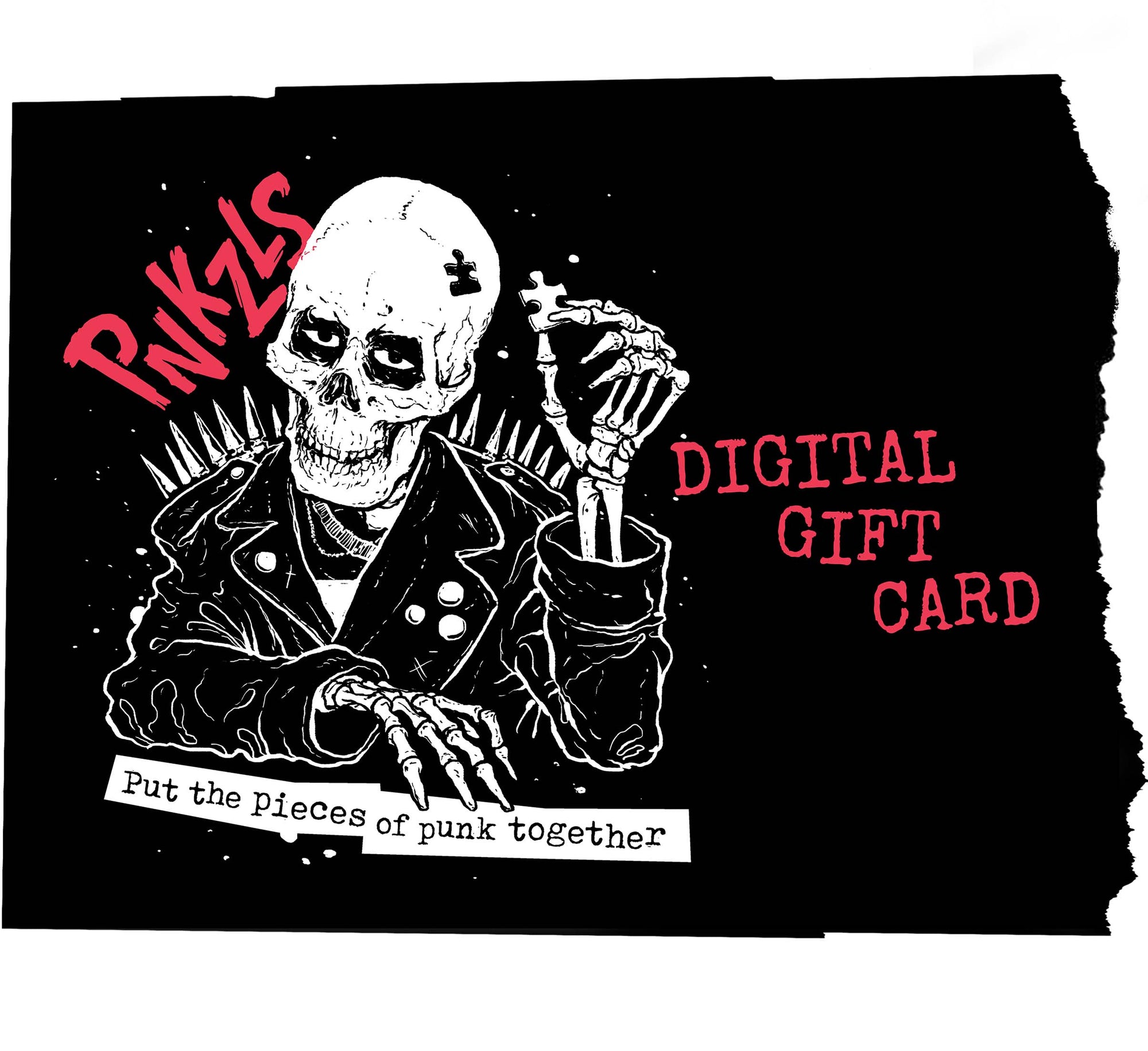 Digital giftcard graphic | Put the pieces of punk together