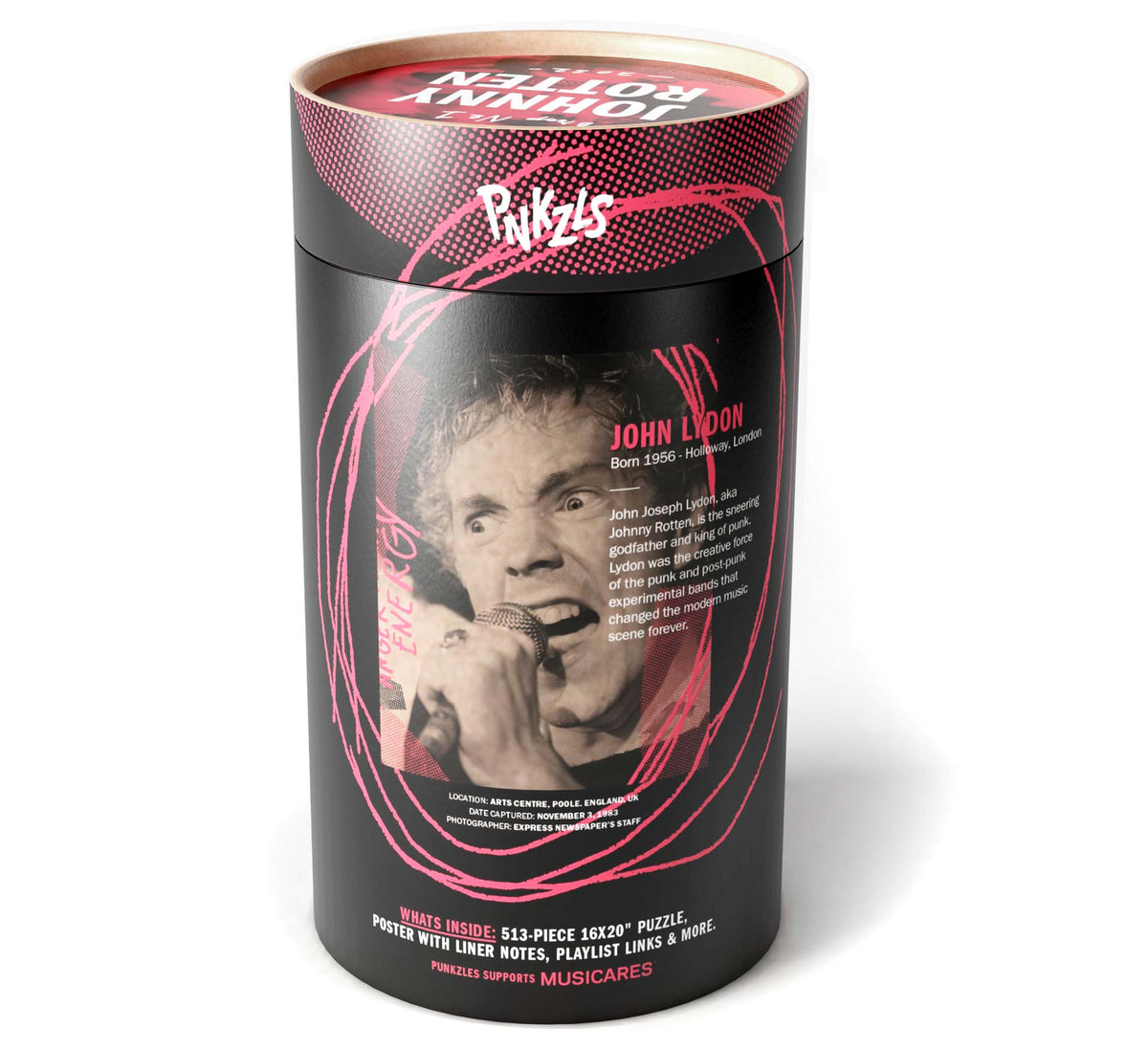johnny rotten puzzle packaging tube back
